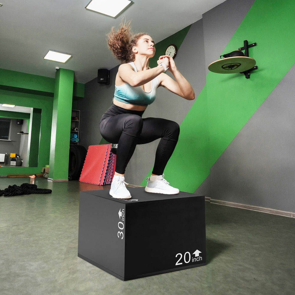 3 In 1 Foam Plyometric Box with 3 Heights and Easy-to-Clean PU Cover-30 inches - Gallery View 1 of 11