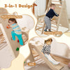 3-in-1 jungle gym featuring climbing ladders, rock climbing ramp, and extended slide for toddlers' indoor play.
