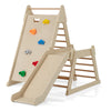 3-in-1 jungle gym with climbing ramp, extended slide, and solid beech wood for toddlers' indoor play and motor skill.
