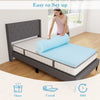 Twin size 3-inch gel-infused memory foam mattress topper being unrolled on a bed for easy setup and comfort.