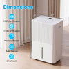 3 Modes Dehumidifier with LED display, measuring 11" x 15" x 24", designed for up to 6500 sq.ft. home use.