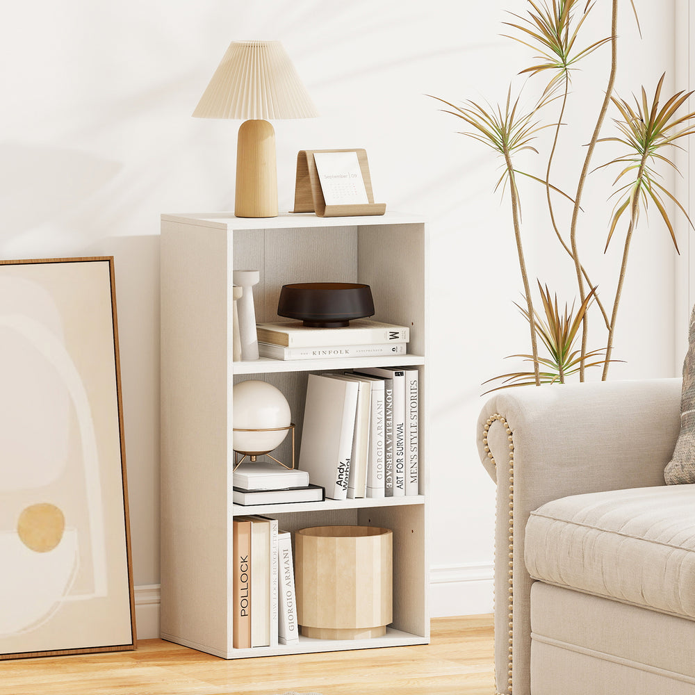3 Open Shelf Bookcase Modern Storage Display Cabinet-White - Gallery View 1 of 10