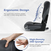 Curved black folding boat seat with high-density 28D sponge padding for ergonomic comfort and support.