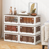 Stackable 3-pack storage bins with lids, 8-gal capacity, featuring 5 opening ways for easy access, ideal for home.