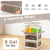 Stackable storage bins with lids, 8-gallon capacity, featuring 5 opening ways for easy access to snacks, books, and.