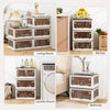 Stackable storage bins with lids, 8-gal capacity, ideal for linen and snacks, perfect for living room or kitchen use.