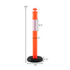 Traffic delineator post with 9.5-inch reflective collar, fillable base, and detachable design for construction and.