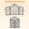 Foldable 3 panel fireplace screen with decorative scroll design, measuring 40" x 24", for elegant fire protection.