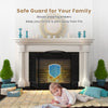 3-panel foldable fireplace screen in black wrought iron, providing safety from sparks and embers for kids and pets.