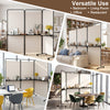 3-panel room divider with shelves in white, 6 ft tall, ideal for privacy and organization in living spaces and offices.