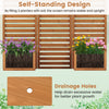 Freestanding garden fence with two self-draining planter boxes, made of durable fir wood for outdoor privacy and plant.