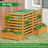 3-panel wood air conditioner fence with planter boxes, crafted from natural fir, ideal for outdoor privacy and plant.