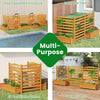 3-panel wood air conditioner fence with planter box, natural fir, versatile privacy screen for outdoor equipment.