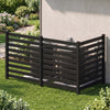 3-Panel Wooden Outdoor Privacy Fence with Ground Stakes-Black - Gallery View 1 of 10