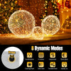 Large lighted Christmas balls with 435 LEDs in warm/cold white, featuring 8 dynamic modes for festive outdoor decor.