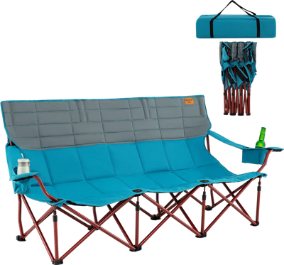 Costway 3 Person Folding Camping Chair w/ 2 Cup Holders & Storage Bag 46938125 New