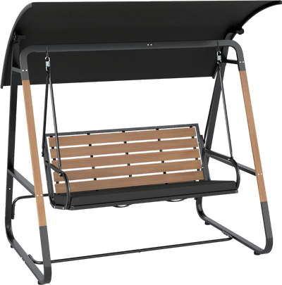 Costway 3-Person Outdoor Porch Swing with Adjustable Canopy 62030154 New