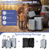 Lightweight 3-piece hardside luggage set in gray with 360° spinner wheels, designed for space-saving storage and travel.