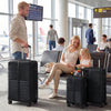 3-Piece 20/24/28 Inch Lightweight Hardside Luggage Set with 8-Spinner Wheels-Black - Gallery View 1 of 10