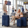 3-Piece 20/24/28 Inch Lightweight Hardside Luggage Set with 8-Spinner Wheels-Navy - Gallery View 1 of 10
