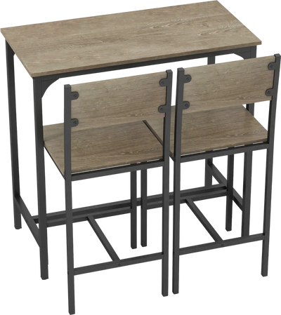 Costway 3 Piece Bar Table Set Backrest Footrest Small Space 478315962 New