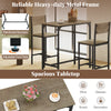 3-piece gray bar table set featuring a spacious tabletop, reinforced metal frame, and comfortable backrest chairs for.