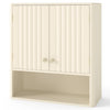 Fluted door bathroom cabinet with two doors and adjustable shelves, perfect for space-saving over toilet storage.