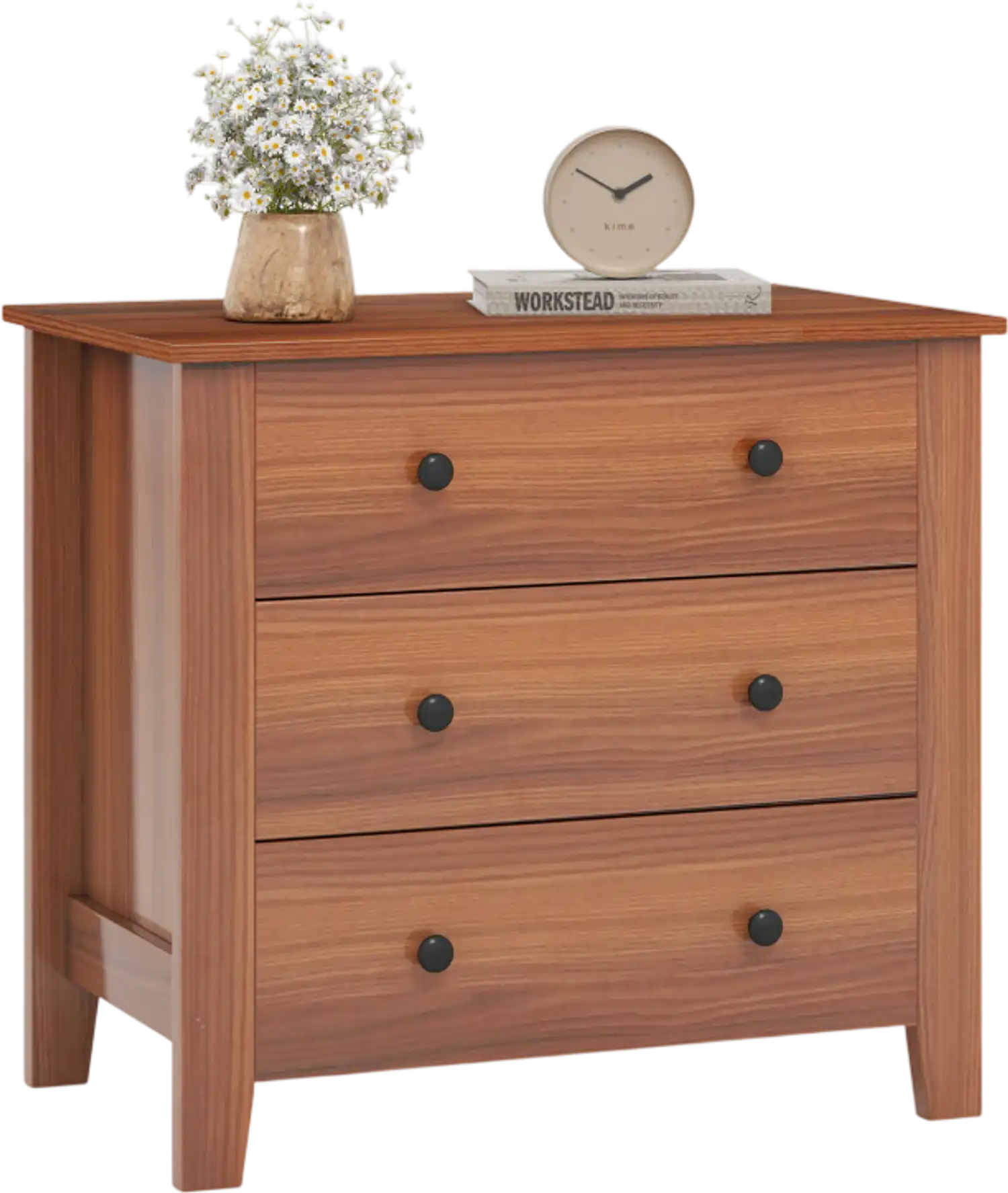 Costway 3-Piece Bedroom Bundle Bedside Table 3-Drawer Accent Chair Futon Sofa Bed 16281534 New