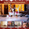 3-piece Christmas lighted iridescent reindeer family set with 215 LED lights, perfect for outdoor holiday decorating.