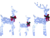 Lighted 3-piece Christmas reindeer family set with 180 LED lights and festive bows, ideal for outdoor holiday displays.