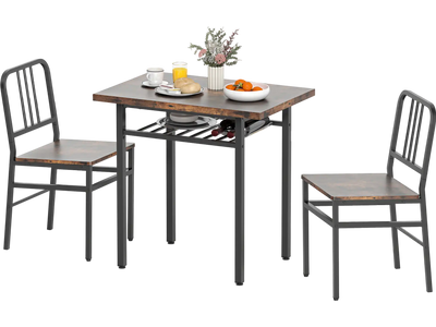 Costway 3-Piece Dining Table Set Rectangular Kitchen Table w/ 2 Chairs 90945783 New