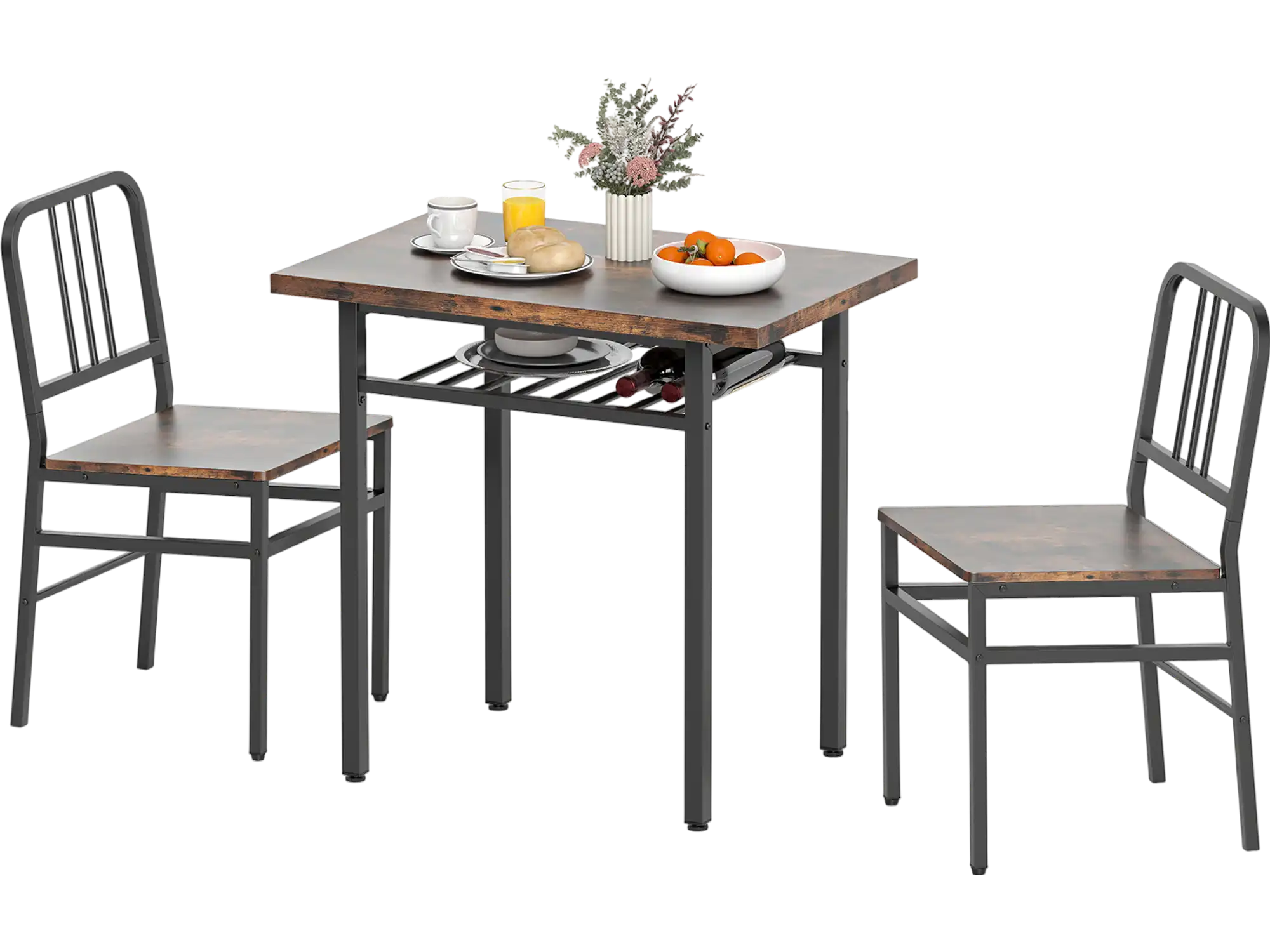 Costway 3-Piece Dining Table Set Rectangular Kitchen Table 2 Chairs 90945783 New