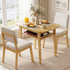 3-Piece Dining Table Set for 2 with Upholstered Chairs-Natural - Gallery View 1 of 10