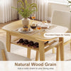 3-piece dining table set featuring natural wood grain, upholstered chairs, and rounded edges for safety in a cozy.