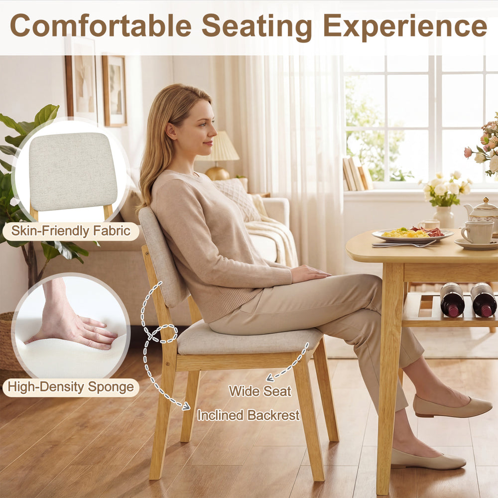 Upholstered chair from the 3-piece dining set, featuring a wide seat and inclined backrest for comfort and support.
