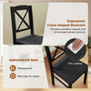 Ergonomic dining chair with cross-shaped backrest, PVC leather seat, waterproof design for small spaces like kitchens.