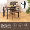 3-piece dining table set featuring a spacious MDF tabletop and sturdy metal frame, perfect for family dining in small.