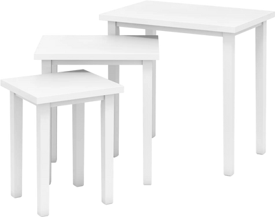 Costway 3-Piece Farmhouse Rectangle Nesting Side Table Set Living Room 36781245 New