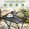 Functional coffee table made of black PE wicker, perfect for drinks, snacks, and decorations in outdoor spaces.