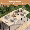 Folding picnic table set made of solid fir wood, featuring a smooth surface and sturdy metal frame for outdoor.