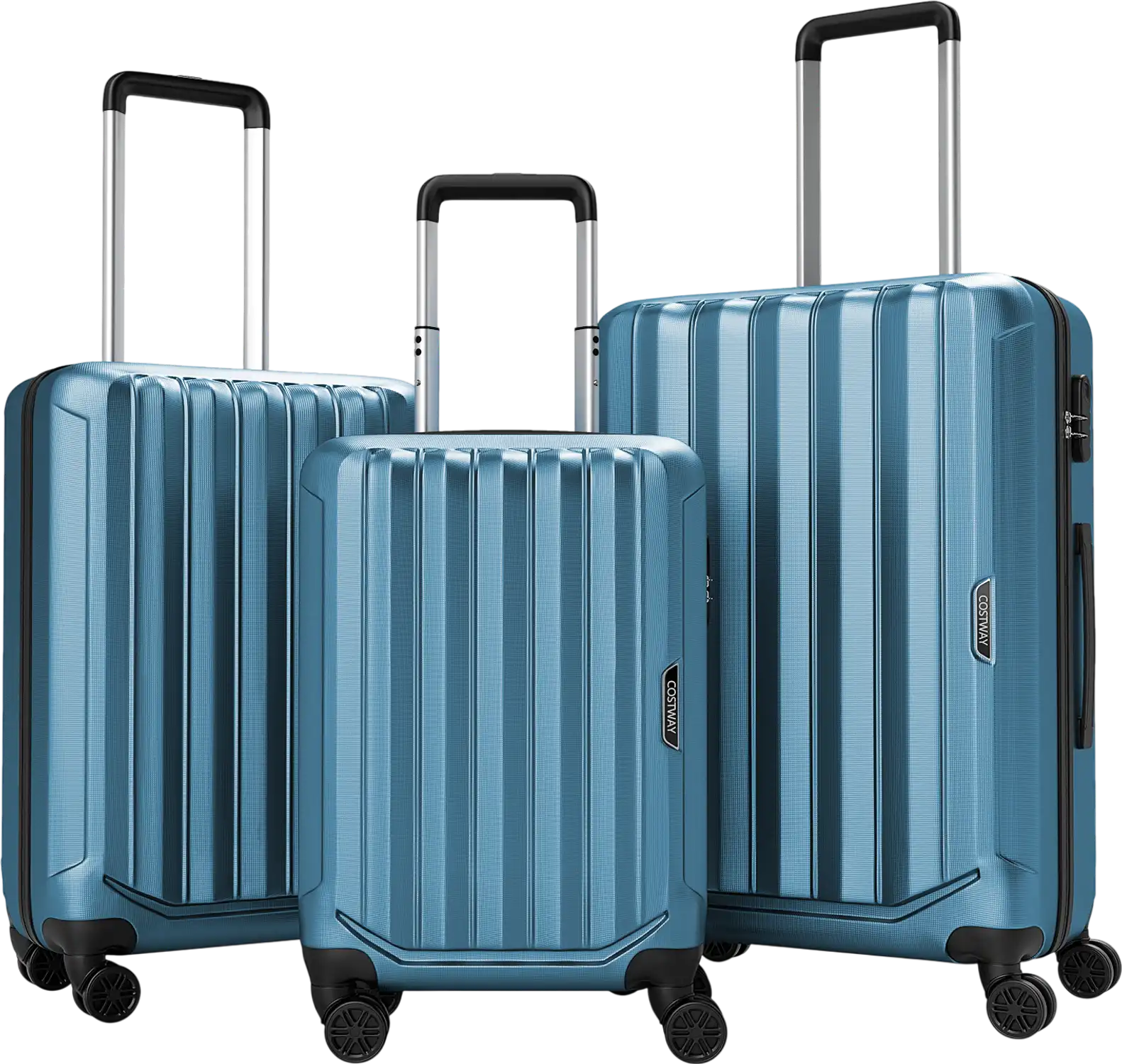 Costway 3-Piece Hardside Luggage Set 20/24/28