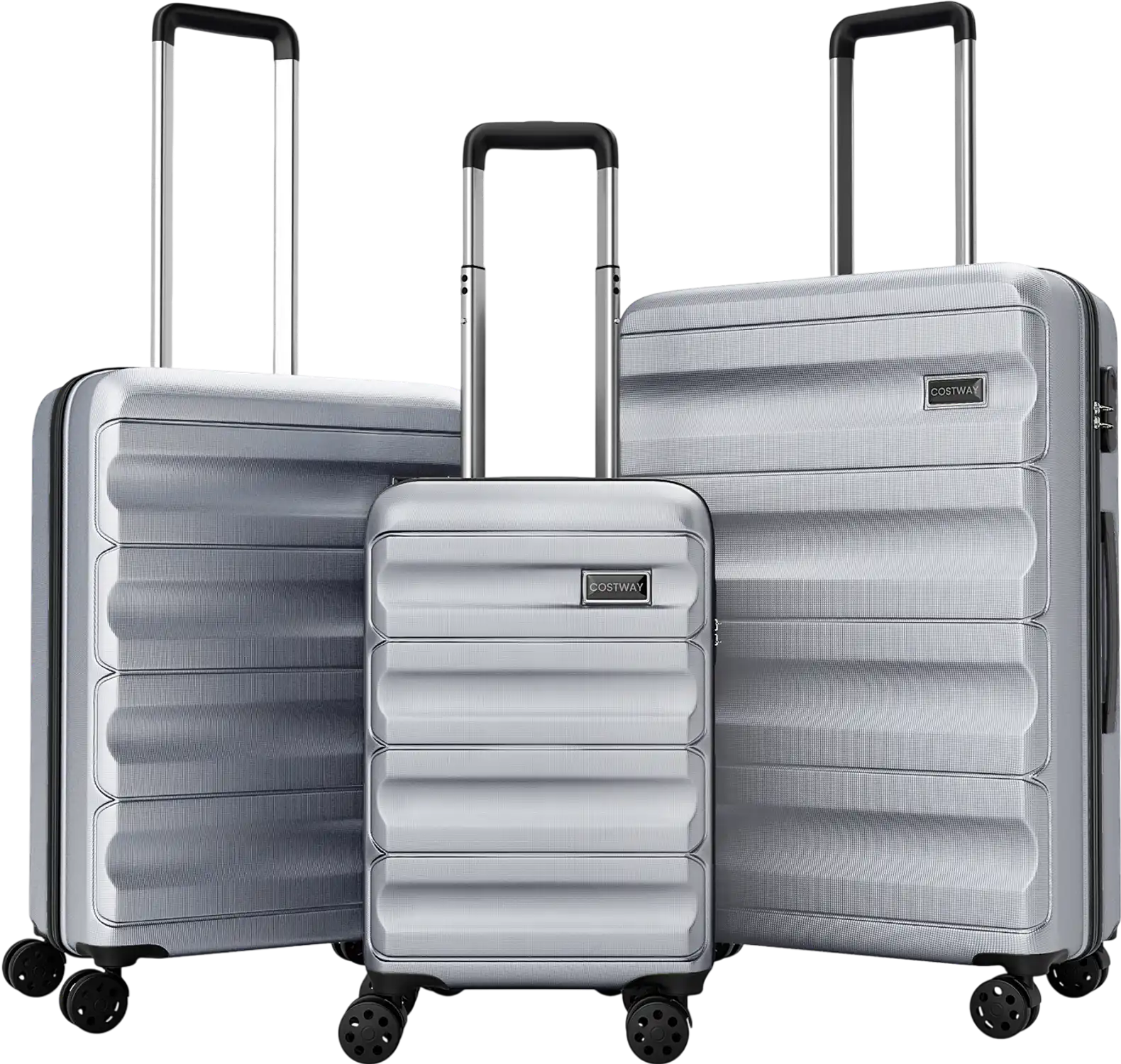 Costway 3-Piece Hardside Luggage Set 20/24/28