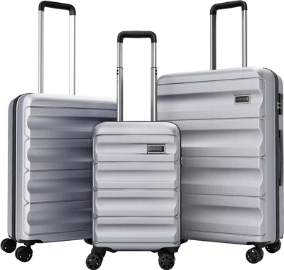 Costway 3-Piece Hardside Luggage Set 20/24/28
