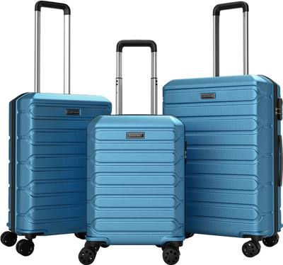 Costway 3-Piece Lightweight Hardside Luggage Set w/ 8-Spinner Wheels 39814341 New
