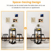 3-piece industrial dining table set in black with stools tucked underneath, ideal for small spaces and apartments.