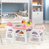 Kids Table and Chair Set with Building Blocks-Pink & Purple - Gallery View 1 of 10