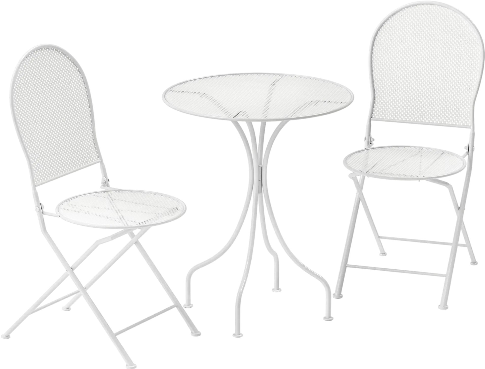 Costway 3-Piece Metal Bistro Patio Dining Set Round Table 2 Folding Chairs 93281754 New