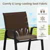 Close-up of the breathable, anti-fading seat fabric on the outdoor bar set, designed for comfort and durability.