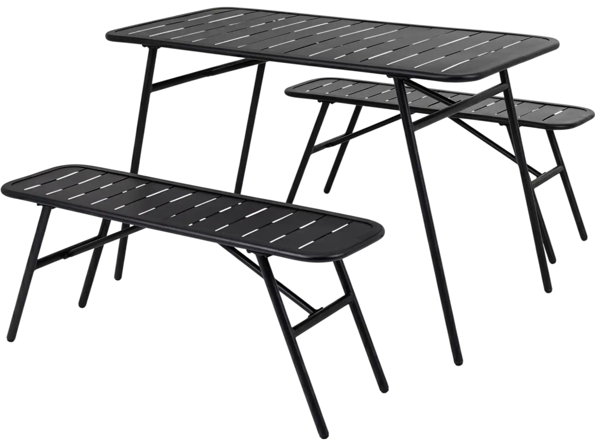 Costway 3-Piece Outdoor Patio Dining Set Coffee Table 2 Benches 72414011 New