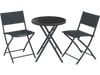 3 Piece Outdoor Folding Patio Bistro Set with Tempered Glass Coffee Table and 2 Patio Chairs